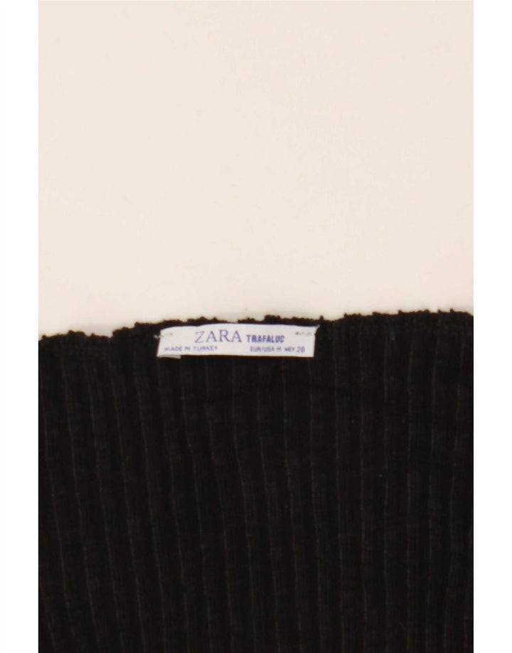 Zara Damen Crop Off Shoulder Top UK 12 Medium Schwarz