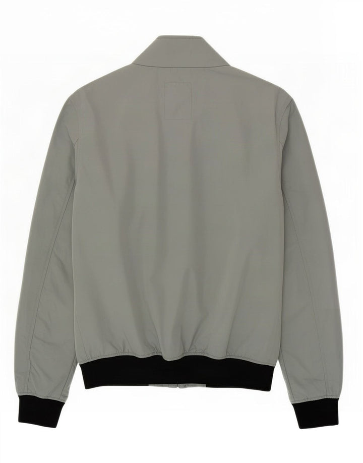 Refrigue Herren Bomberjacke UK 38 Mittelgraues Colourblock-Polyester