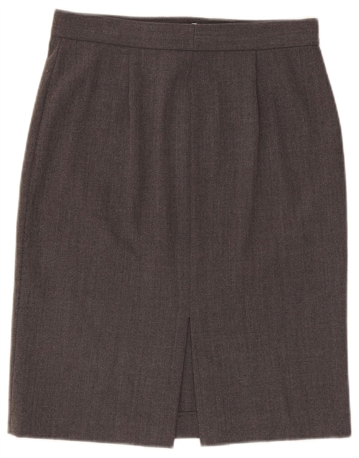 Emporio Armani Damen Bleistiftrock IT 42 Medium W28 Grau Polyester