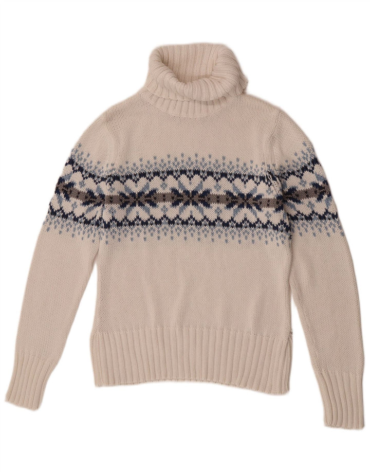 Rollkragenpullover für Damen von Tom Tailor, Gr. 14, Weiß, Fair Isle-Muster