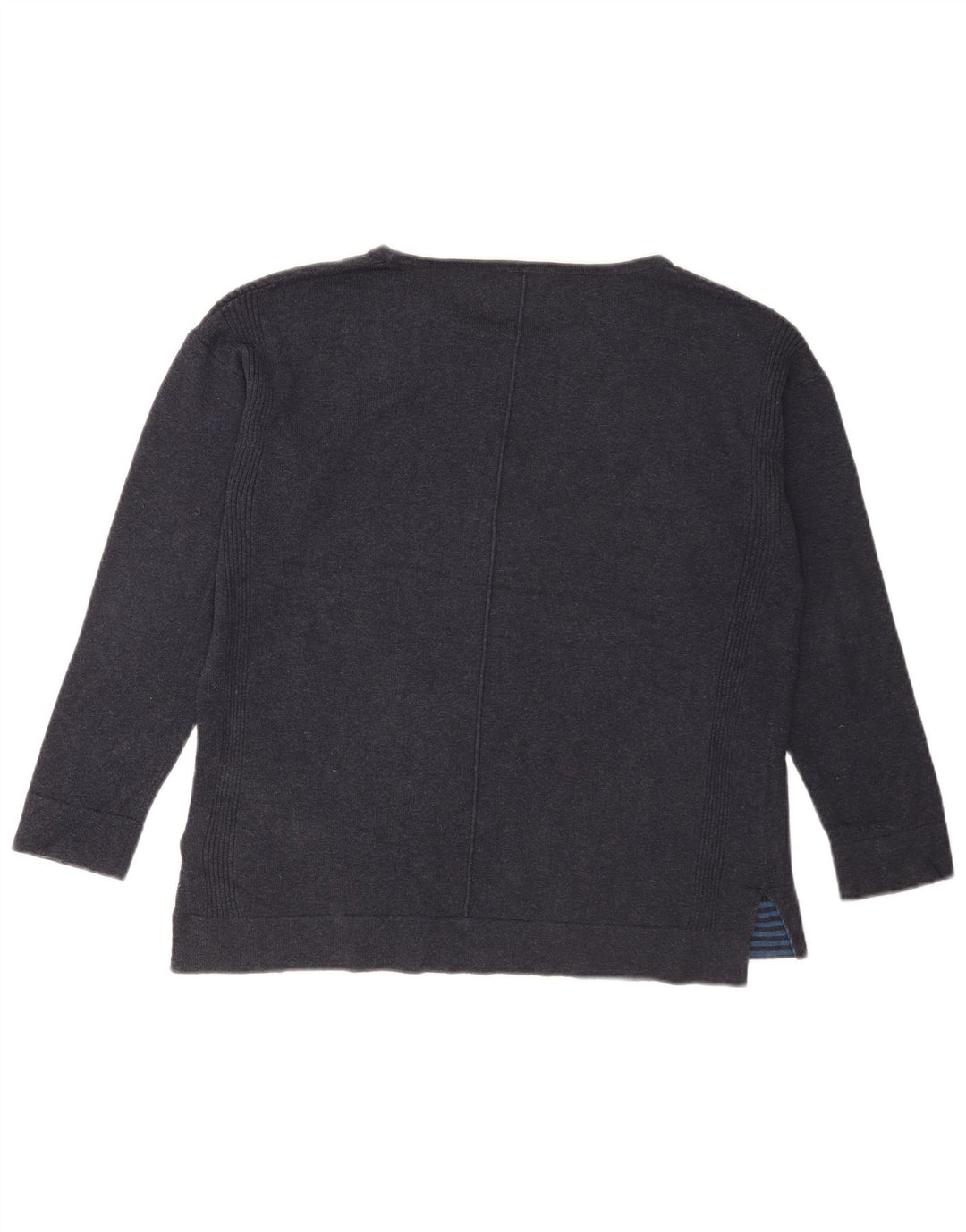 White Stuff Damen-Pullover mit U-Boot-Ausschnitt, UK 12, mittelmarineblaue Baumwolle