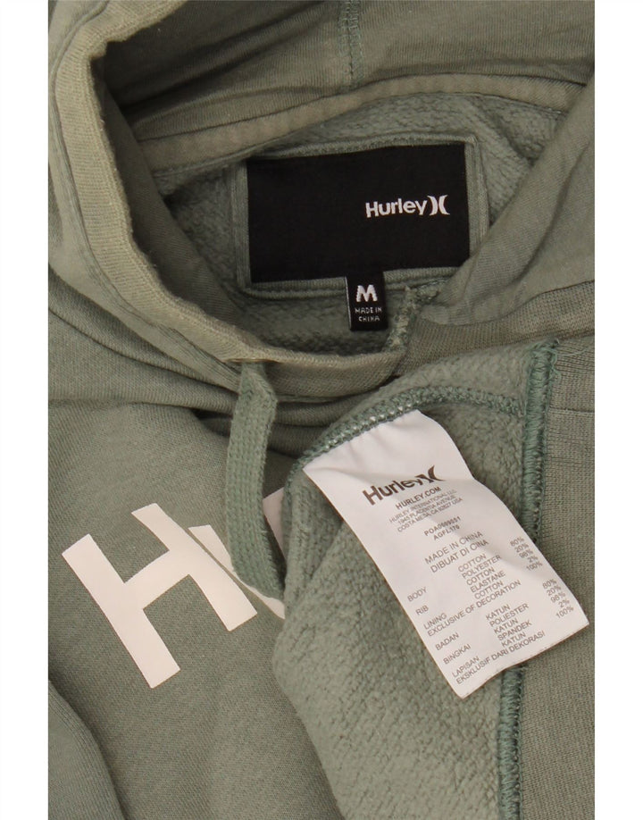 HURLEY Damen-Kapuzenpullover mit Grafik, UK 14, mittelgrüne Baumwolle
