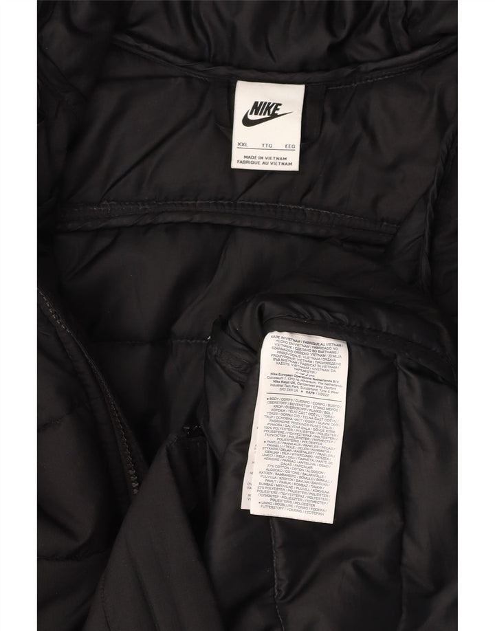 NIKE Herren-Jacke mit Kapuze, gepolstert, UK 44, 2XL, Schwarz, Polyester