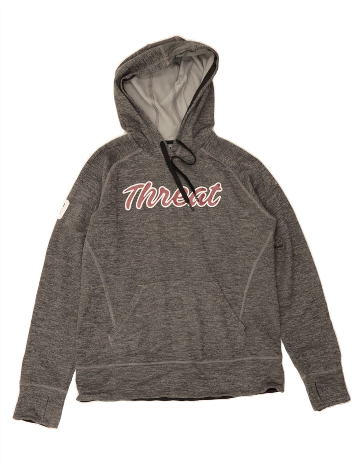 ADIDAS Womens Graphic Hoodie Jumper UK 12/14 Medium Grey Polyester Vintage Adidas and Second-Hand Adidas from Messina Hembry 