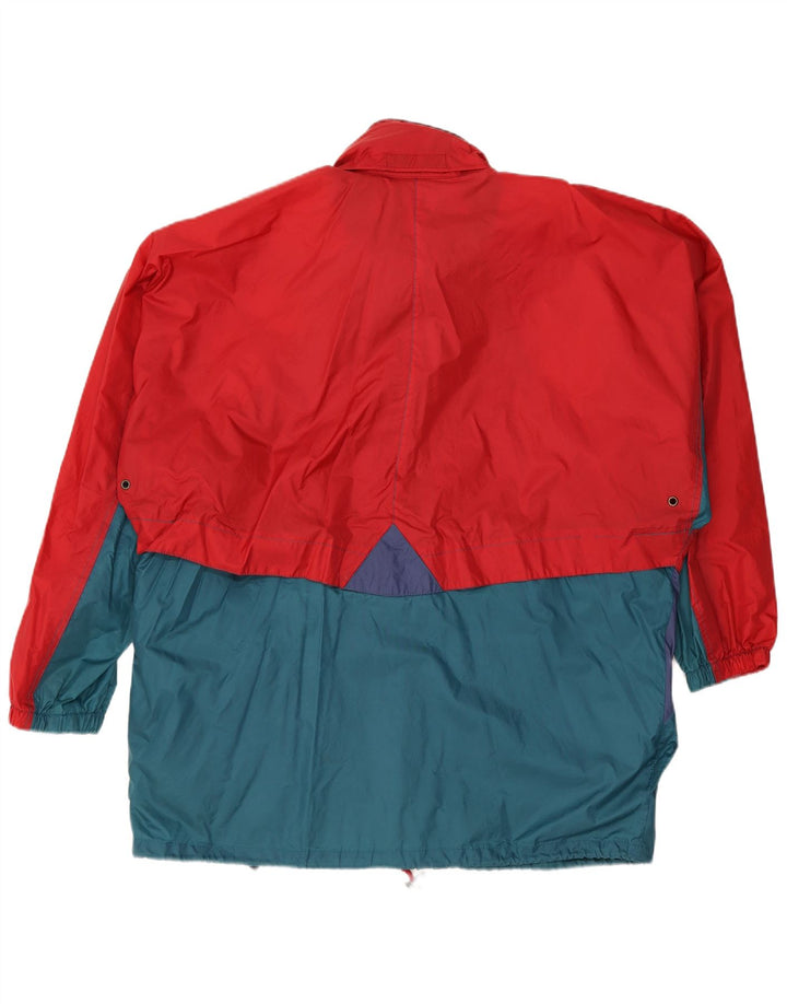 K-WAY Herren-Regenjacke mit Kapuze, UK 42, XL, rotes Colourblock-Polyamid