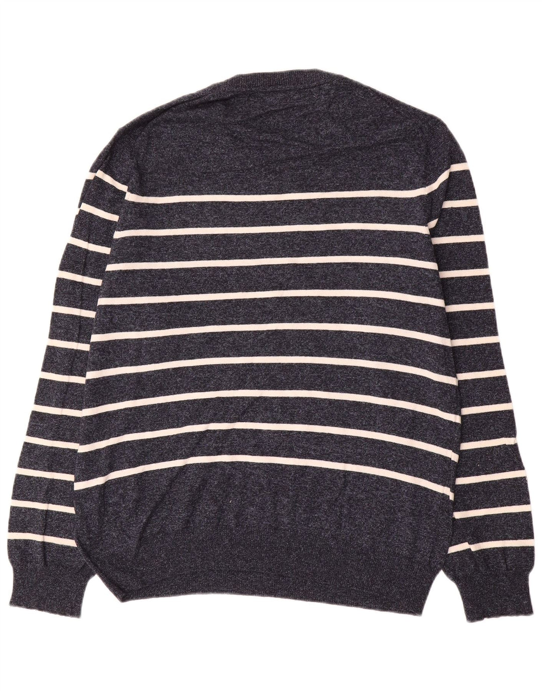 Marks & Spencer Herren-Pullover mit Rundhalsausschnitt, groß, marineblau gestreift