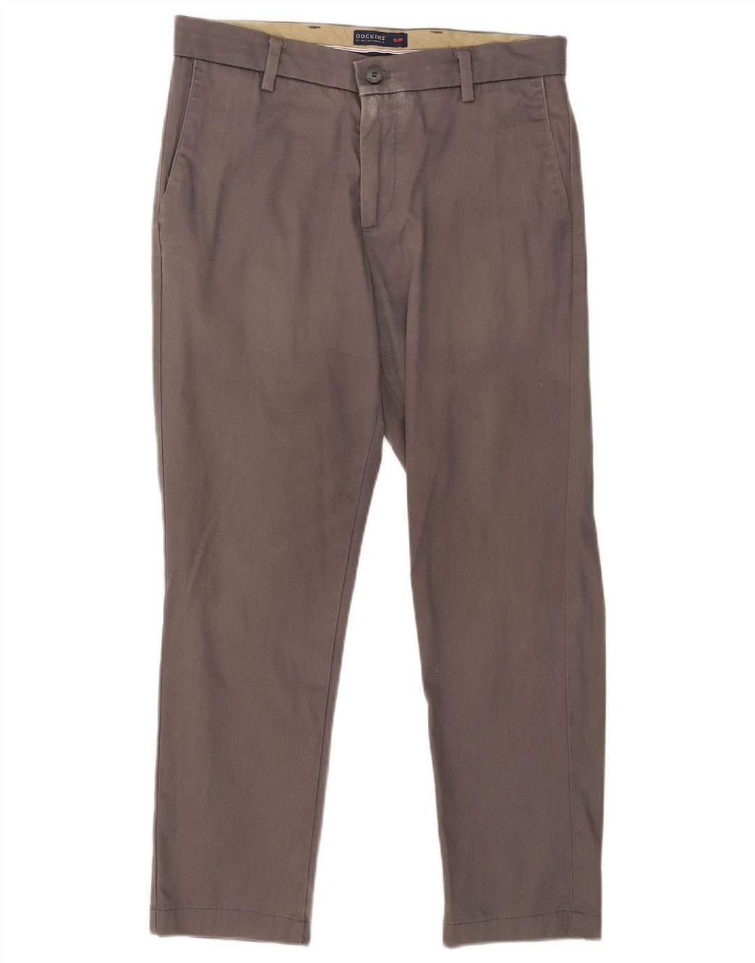 Dockers Slim Chino-Hose für Herren, W32, L27, graue Baumwolle