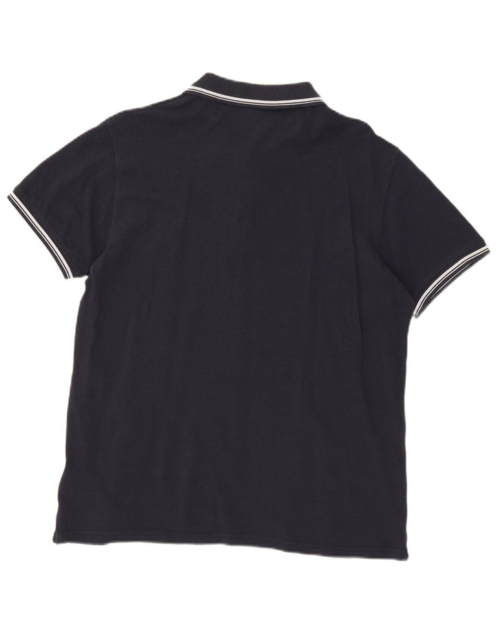 Sergio Tacchini Herren-Poloshirt, mittelmarineblaue Baumwolle