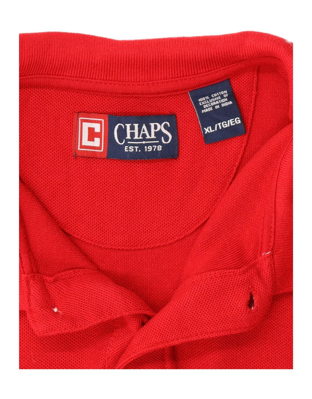 CHAPS Mens Big & Tall Polo Shirt XL Red Cotton Vintage Chaps and Second-Hand Chaps from Messina Hembry 