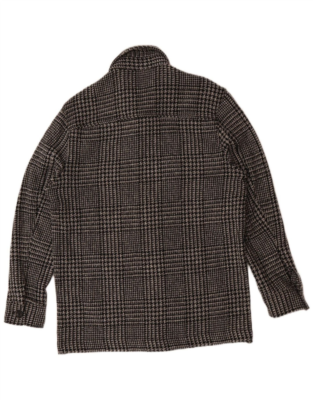 Zara Herren-Utility-Jacke, großes, schwarzes Hahnentritt-Polyester