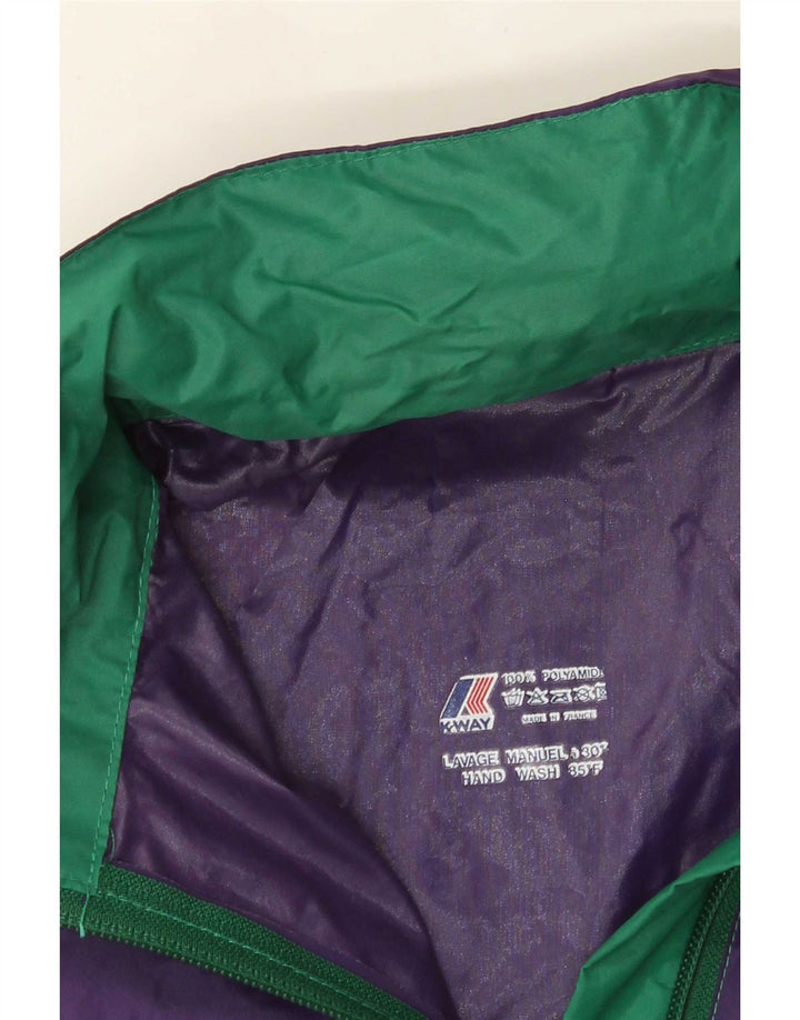 K-Way Herren-Regenjacke mit Kapuze, UK 38, Mittelviolett, Colourblock-Polyamid