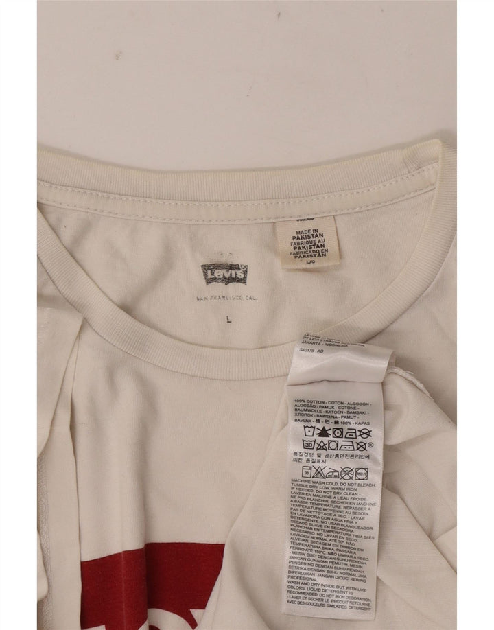 Levi's Herren-T-Shirt mit Grafik, Größe L, aus weißer Baumwolle