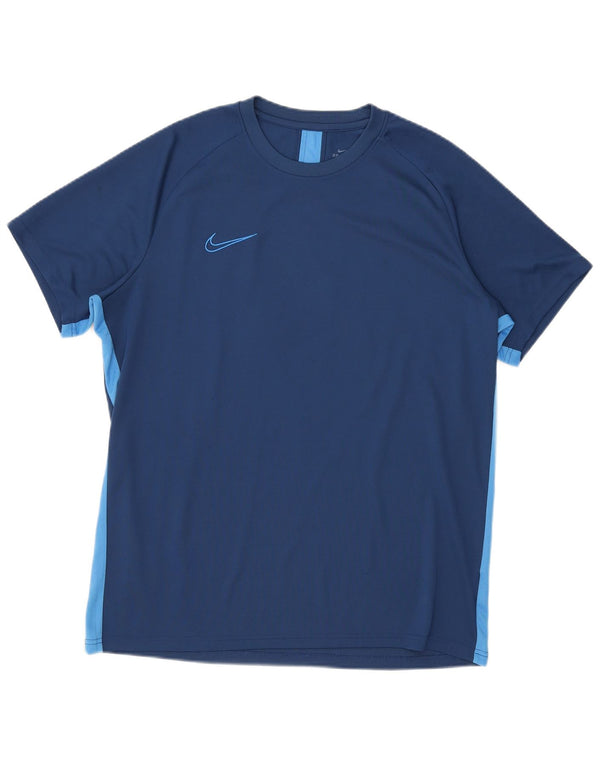 Nike Herren Dri Fit T-Shirt Top XL Blau Farbblock
