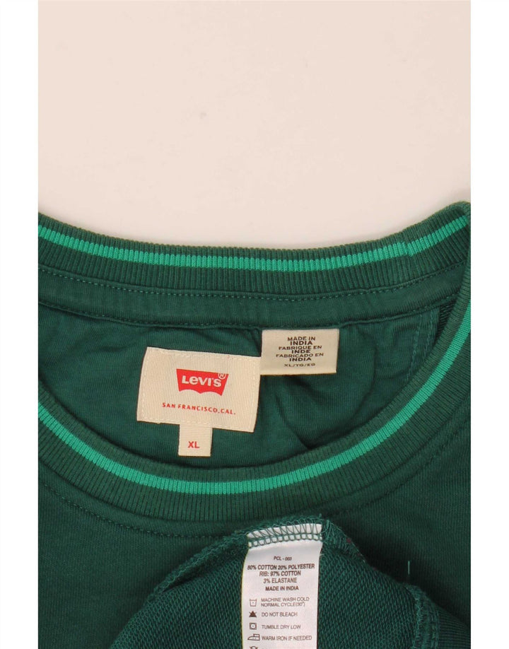 Levi's Herren-Sweatshirt-Pullover XL aus grüner Baumwolle