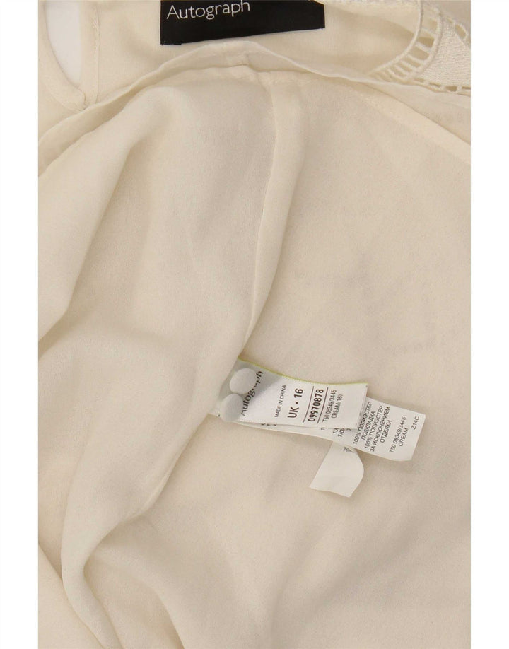 Marks & Spencer Damen Autograph Langarmblusenoberteil UK 16 Large Beige