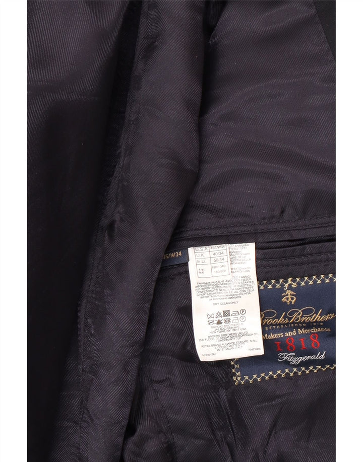 Brooks Brothers Herren-Blazer mit 2 Knöpfen, UK 40, große marineblaue Wolle