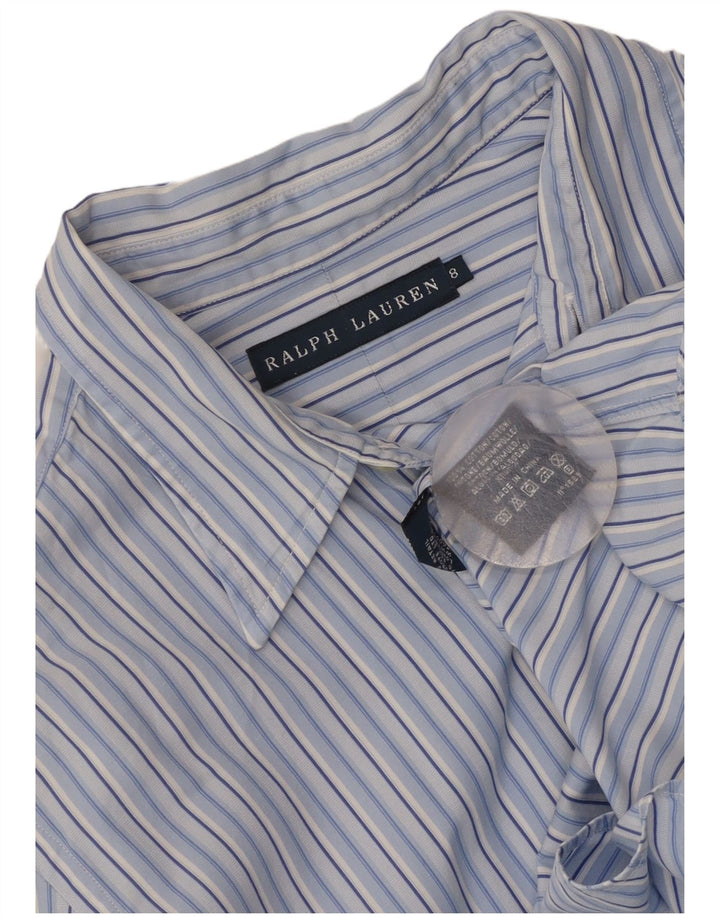 Ralph Lauren Damenhemd US 8 Mittelblau gestreift aus Baumwolle