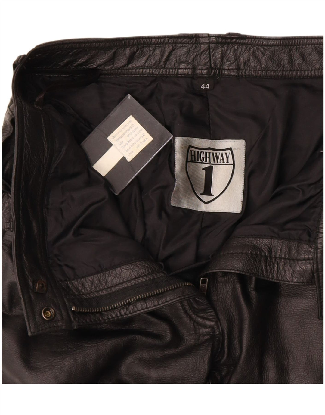 HIGHWAY 1 Womens Straight Trousers IT 44 Medium W32 L29 Black Leather