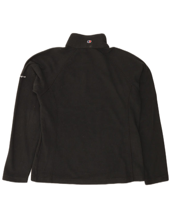 Berghaus Damen-Fleecepullover mit Reißverschluss am Hals, UK 14, Größe L, Schwarz, Polyester