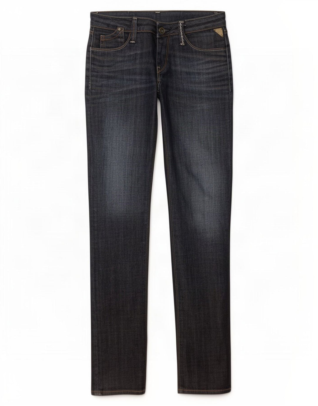 Replay Damen Slim Jeans W25 L30 Marineblau Baumwolle