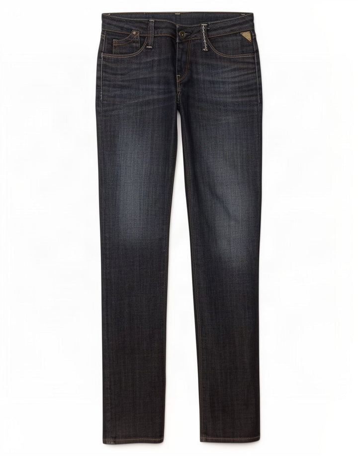 Replay Damen Slim Jeans W25 L30 Marineblau Baumwolle