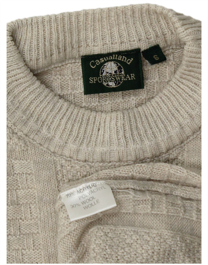 CASUALLAND Herren-Pullover mit Rundhalsausschnitt, Größe S, Grau, Acryl