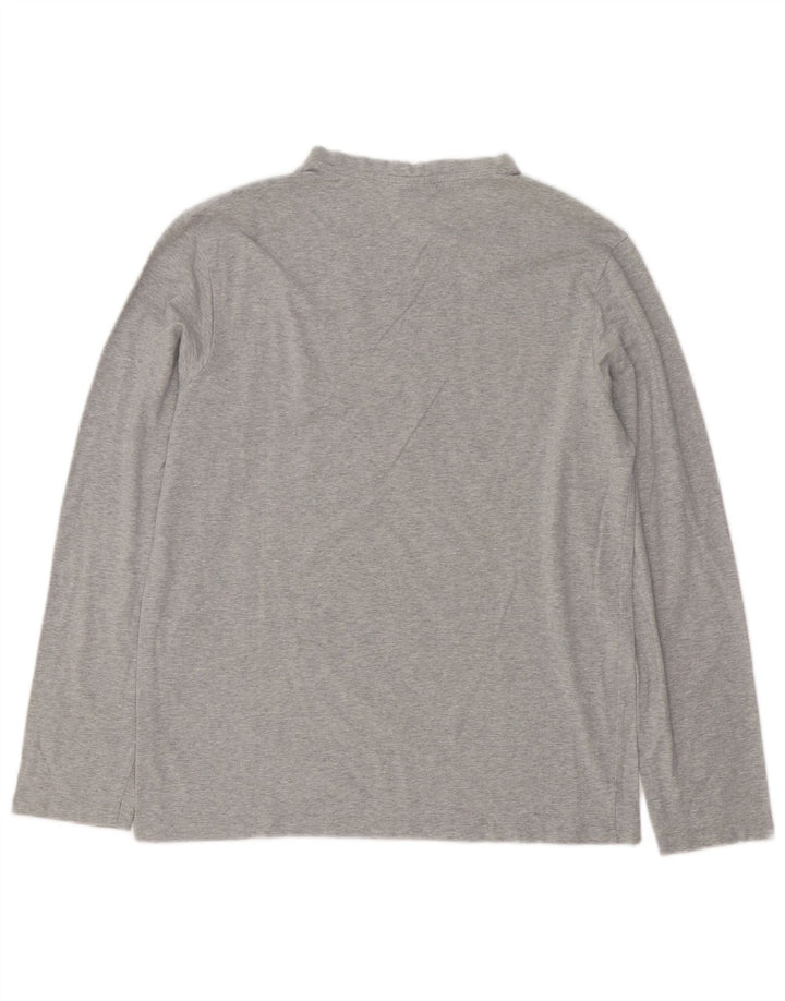 Trussardi Jeans Herren-Oberteil, langärmelig, mittelgrau gesprenkelte Baumwolle