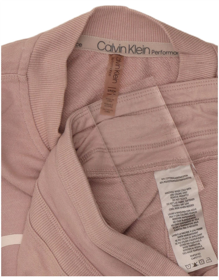 CALVIN KLEIN Damen-Trainingsanzug in Übergröße mit Grafik, UK 10, Größe S, Rosa