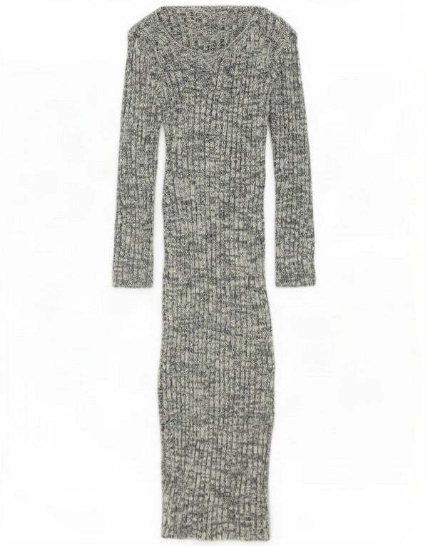 Shein Langarm-Pulloverkleid für Damen, UK 10, klein, grau meliert, Polyester