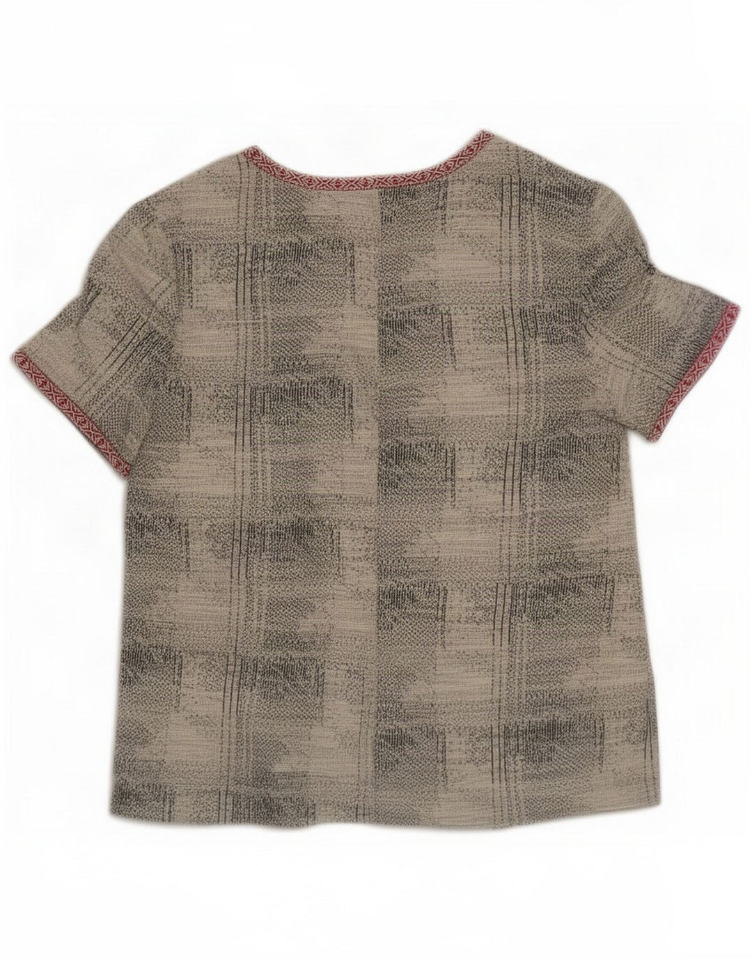 Zara Womens Abstract Pattern Bluse Top UK 16 Large Grey