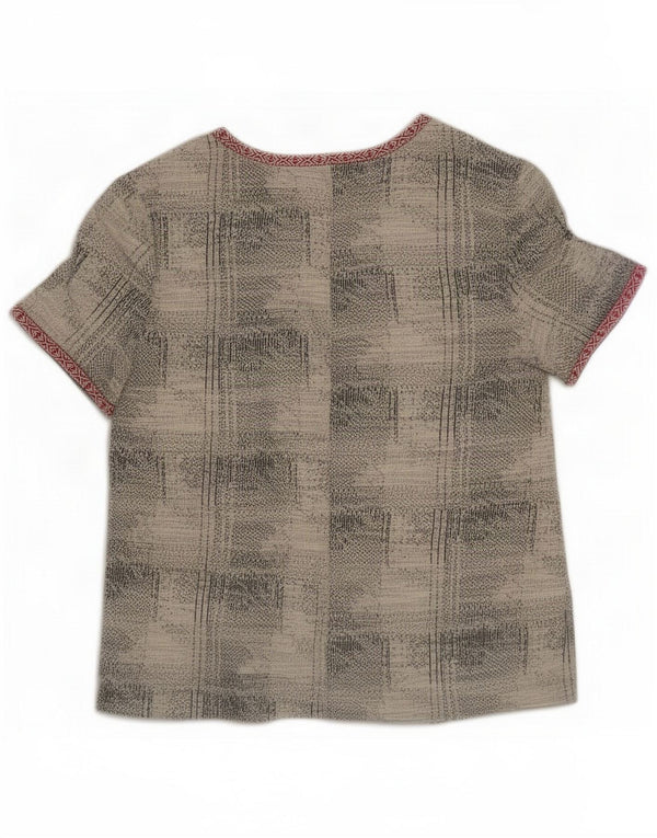Zara Womens Abstract Pattern Bluse Top UK 16 Large Grey