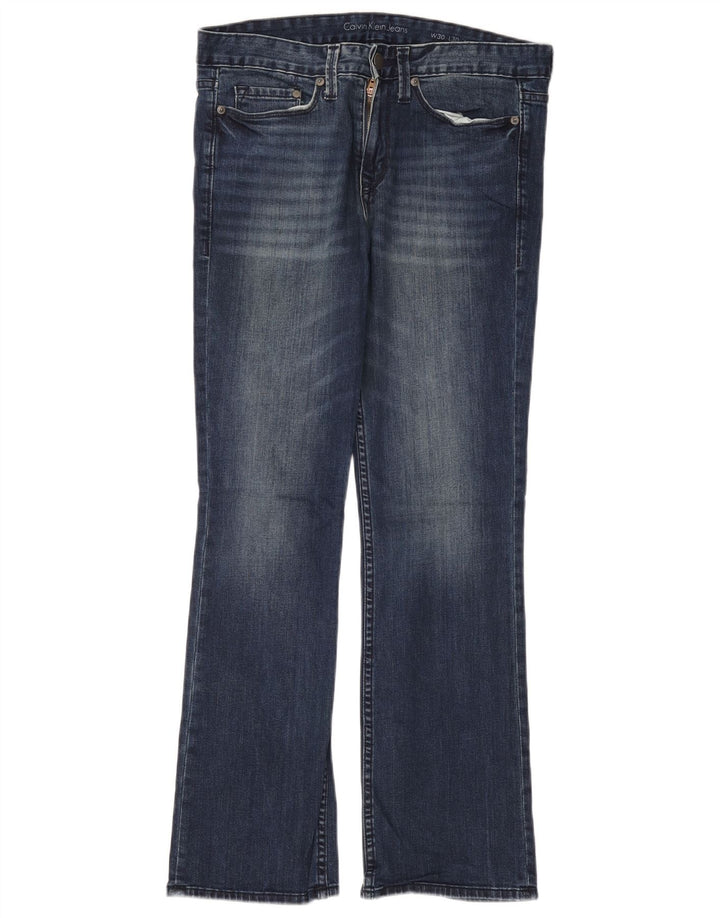 CALVIN KLEIN Damen moderne Bootcut-Jeans W30 L30 marineblaue Baumwolle