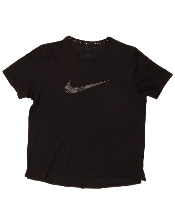 NIKE Herren Dri Fit Graphic T-Shirt Top Large Schwarz Polyester