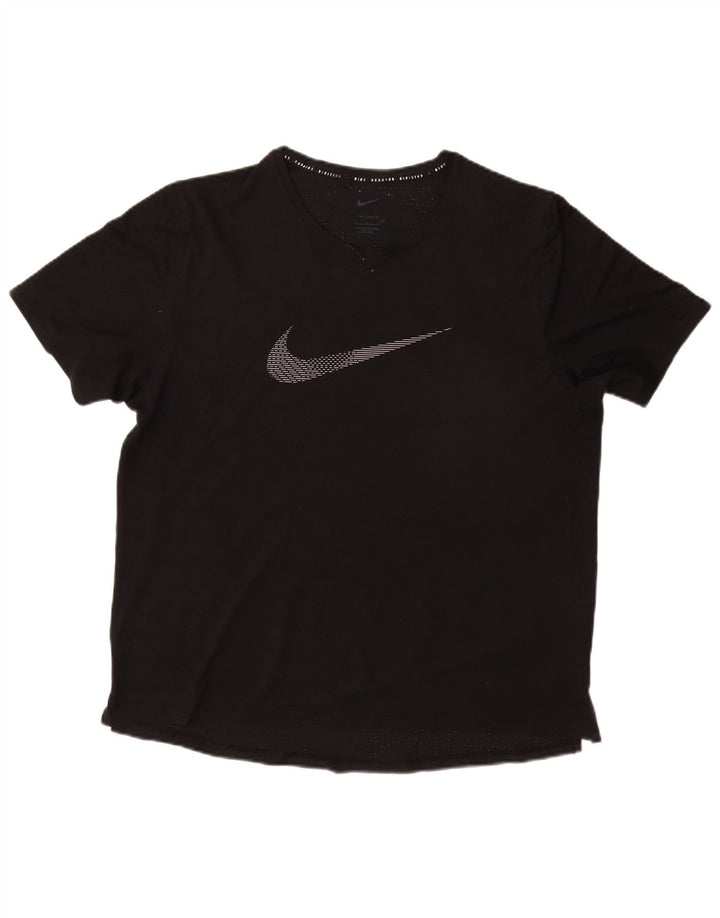 NIKE Herren Dri Fit Graphic T-Shirt Top Large Schwarz Polyester