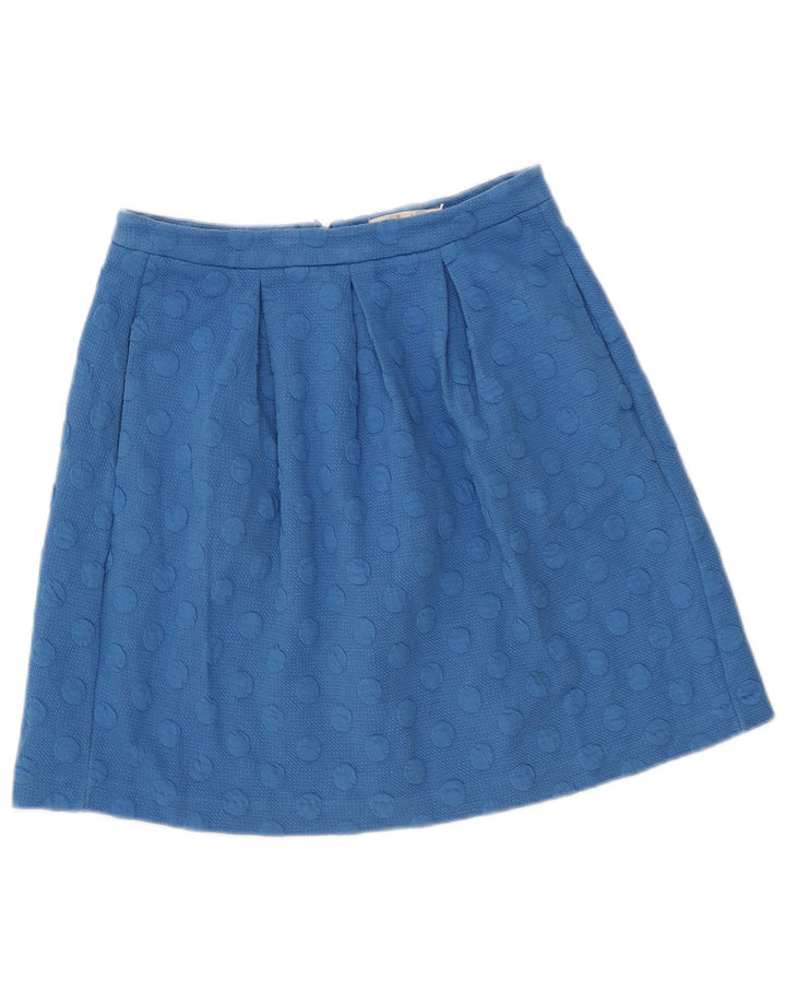 Boden A-Linien-Rock für Damen, UK 10, Größe S, W28, blau gepunktetes Polyester