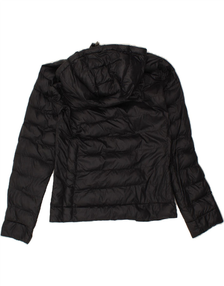 NEW BALANCE Womens Hooded Padded Jacket UK 12 Medium Black Polyamide Vintage New Balance and Second-Hand New Balance from Messina Hembry 