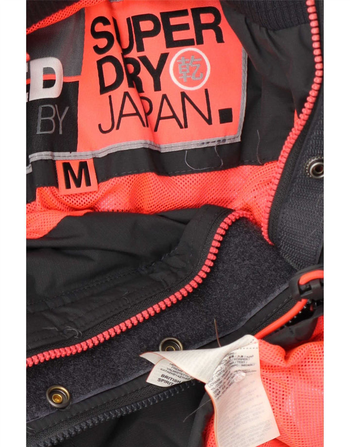 Superdry Damen Graphic Regenjacke UK 14 Mittelgraues Nylon