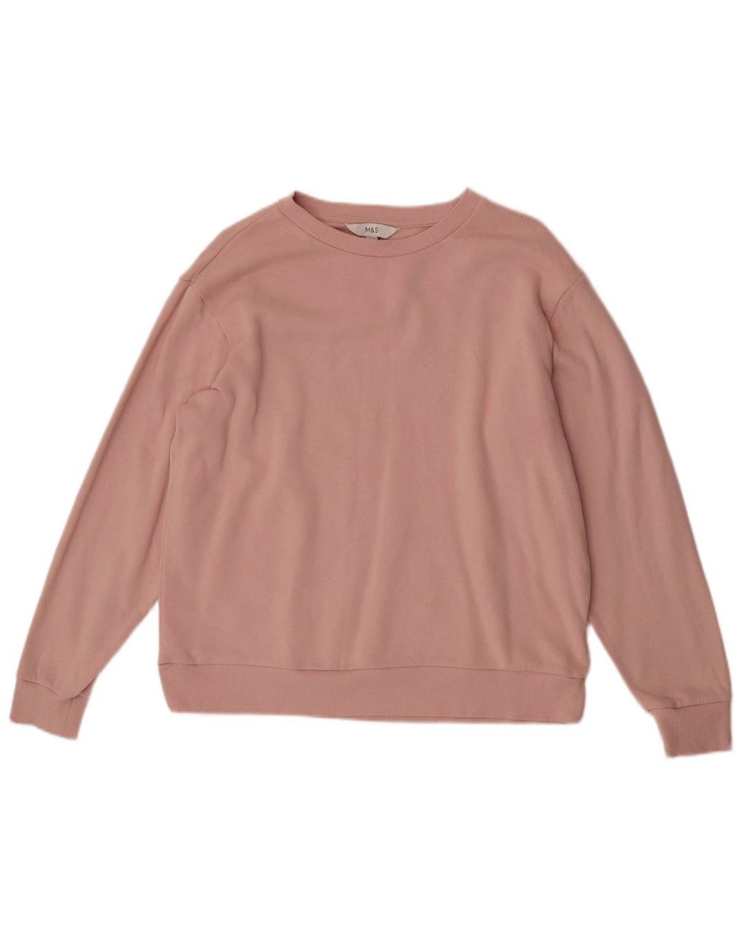 Marks & Spencer übergroßer Damen-Sweatshirt-Pullover, UK 14, mittelrosa, Baumwolle