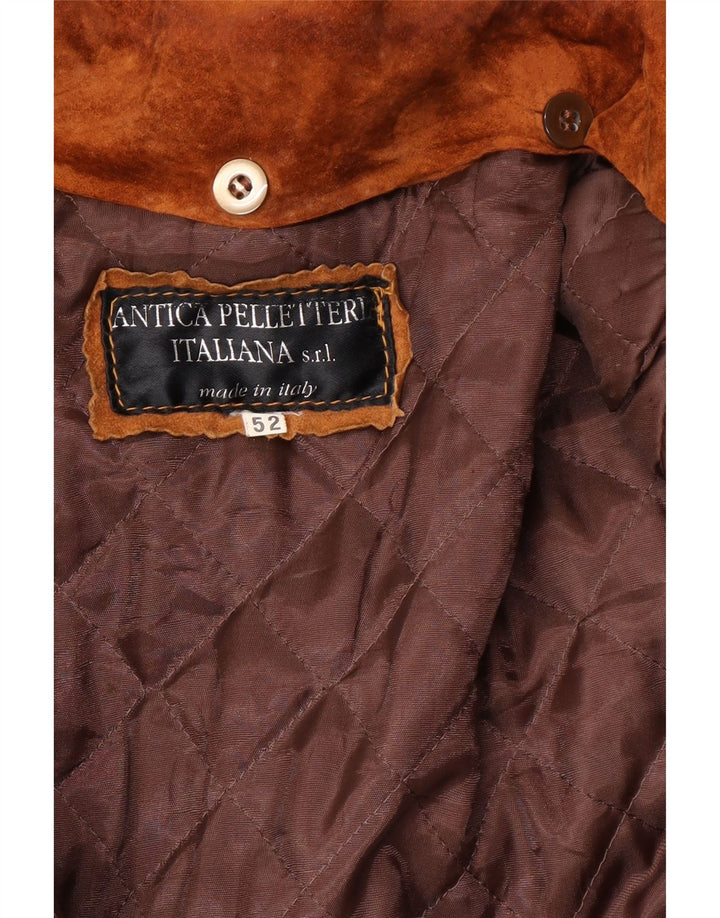 VINTAGE Herren Wildlederjacke IT 52 XL Beige Leder