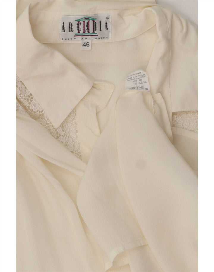 Arcadia Damen Hemdbluse IT 46 Large Off White Acetate