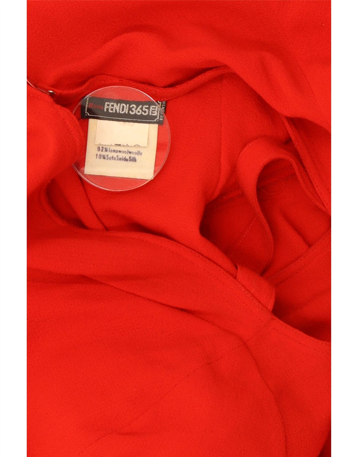 Fendi Damen Langarm-Etuikleid UK 18 XL Rote Wolle