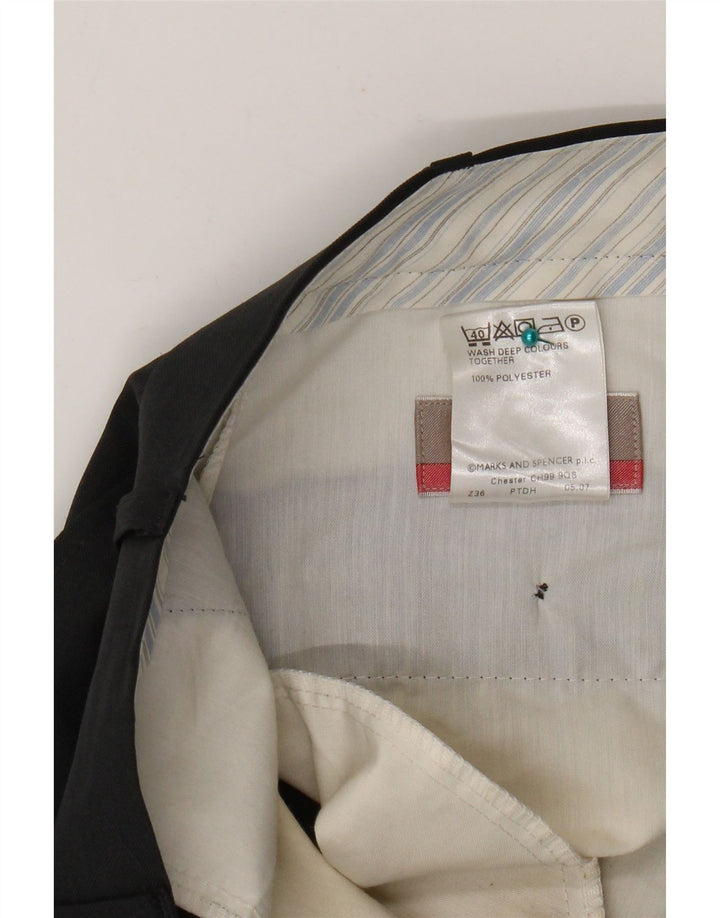 Marks & Spencer Herren-Anzughose mit maßgeschneiderter Passform, gerade, W36, L31, Grau
