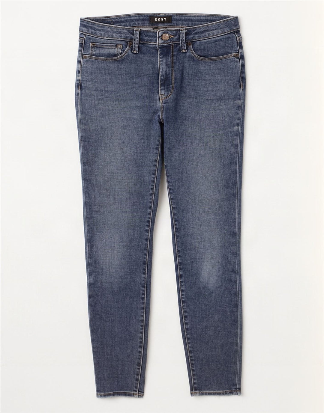 Dkny Damen Skinny Jeans W29 L27 Blaue Baumwolle