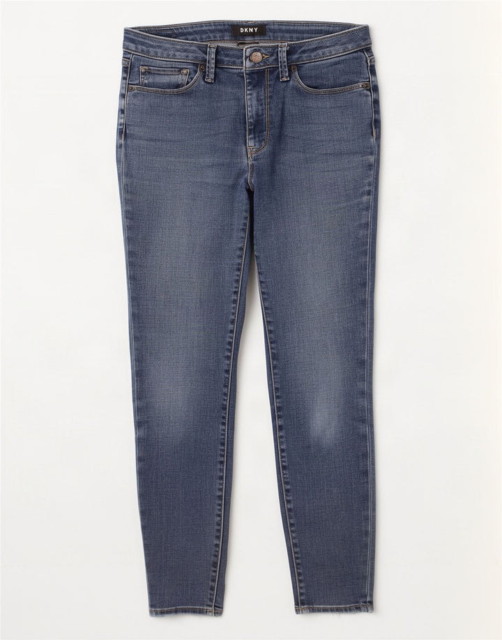 Dkny Damen Skinny Jeans W29 L27 Blaue Baumwolle