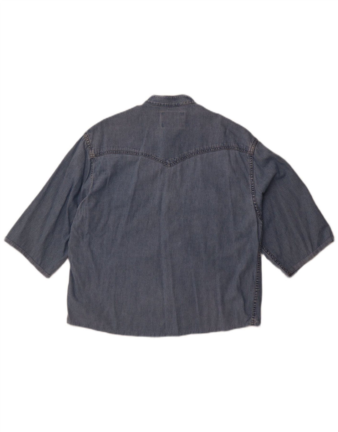 Wrangler Herren Kurzarm-Jeanshemd Mittelblau