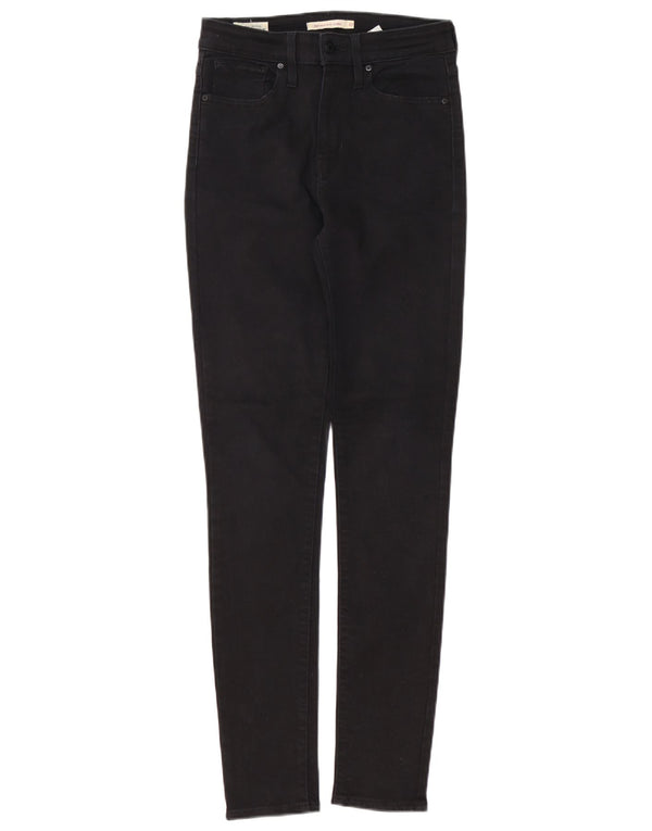 Levi's Damen 721 High Rise Skinny Jeans W27 L31 Schwarze Baumwolle