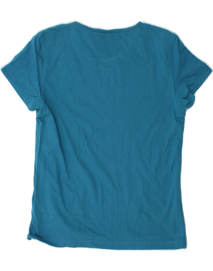 PUMA Womens Reversible Graphic T-Shirt Top UK 12 Medium Blue Colourblock Vintage Puma and Second-Hand Puma from Messina Hembry 