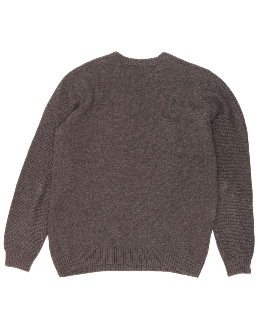 Gas Herren-Pullover mit Rundhalsausschnitt, groß, graue Baumwolle