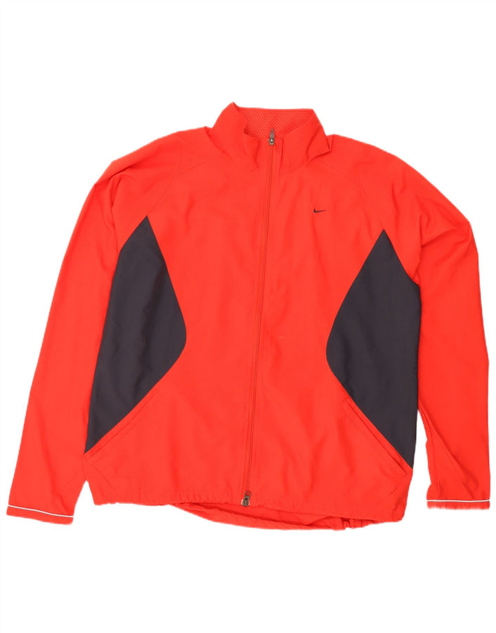 Nike Damen-Trainingsanzug-Oberjacke UK 18/20 2XL Roter Farbblock