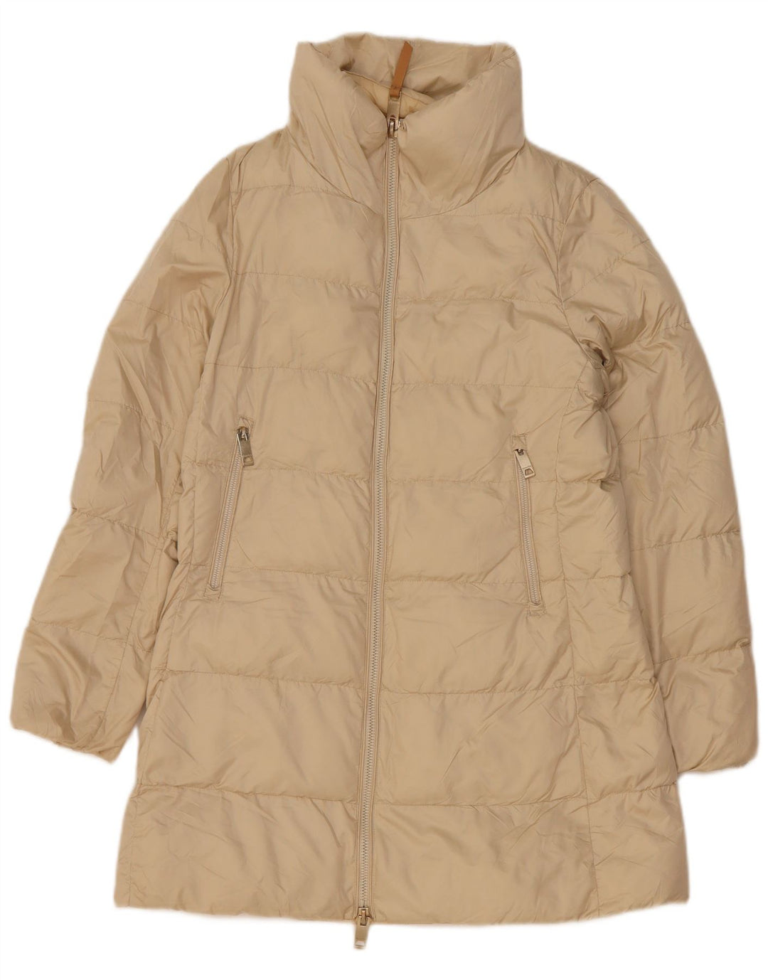 Massimo Dutti Damen Wattierter Mantel UK 10 Small Off White Polyester